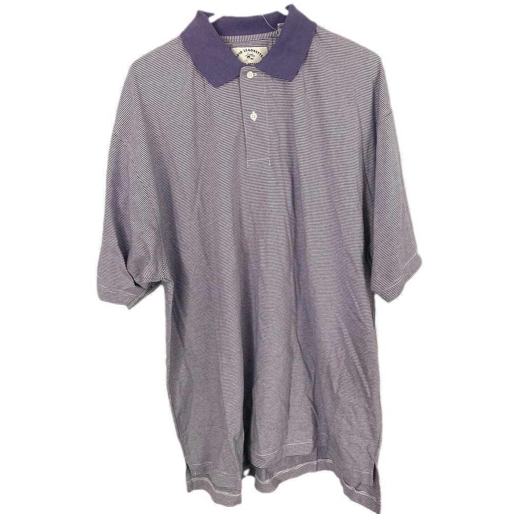 Jos A Bank Polo Shirt Mens L Purple Stripe David Leadbetter Golf Cotton Knit NWT